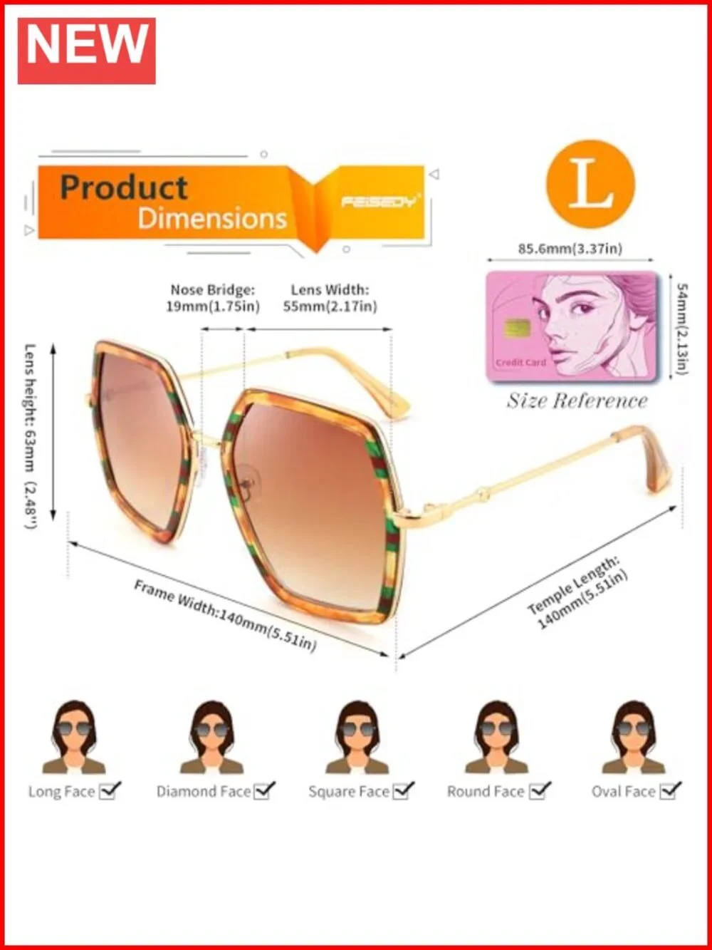 Women's Oversized Hexagon Sunglasses UV400 Protection Geometric Retro